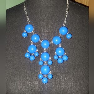 Elegant Blue Bubble Beaded Necklace